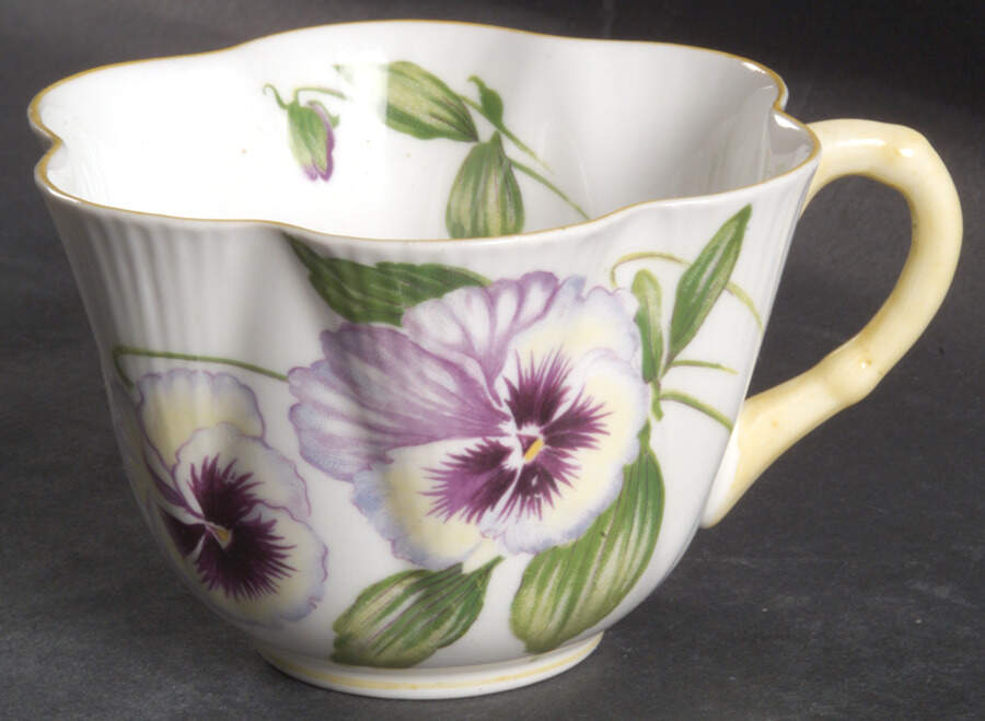 Pansy (Dainty Shape) Flat Cup by Shelley-1