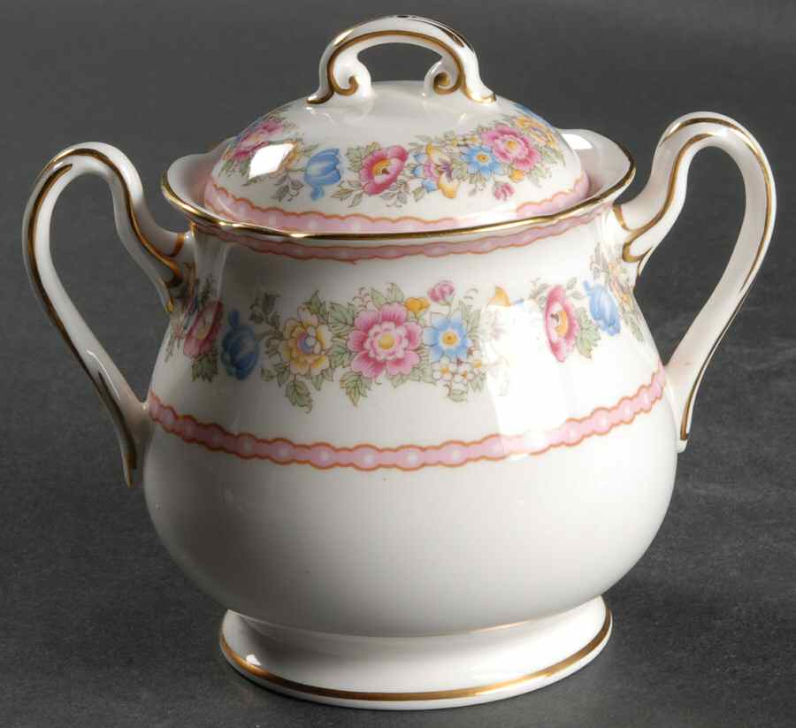 Pompadour Sugar Bowl & Lid by Shelley-1