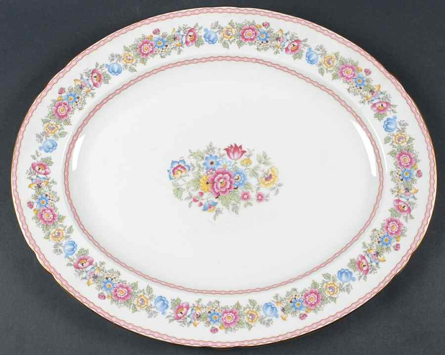Pompadour 14" Oval Serving Platter by Shelley-1