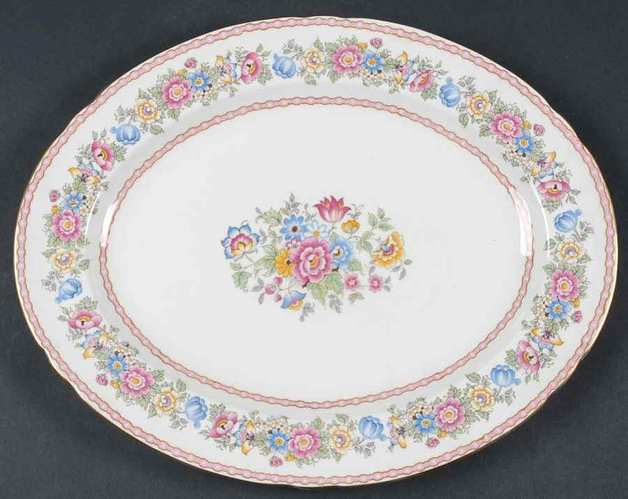 Pompadour 12" Oval Serving Platter by Shelley-1