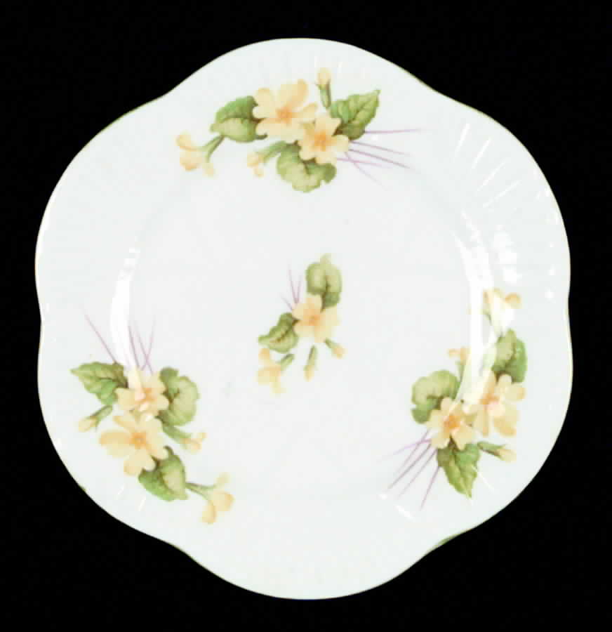 Primrose (Dainty Shape, Green Trim) Saucer by Shelley-1