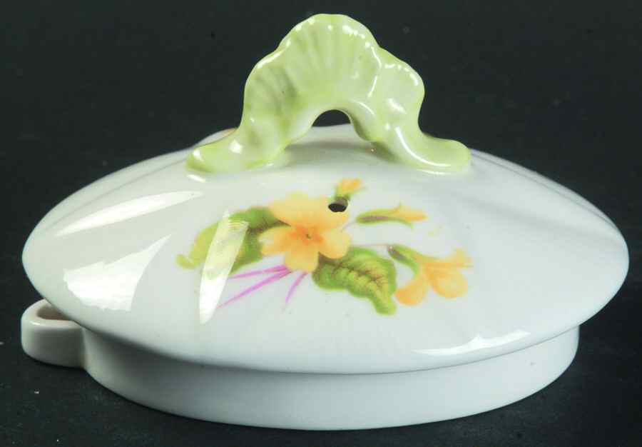 Primrose (Dainty Shape, Green Trim) Lid for Teapot by Shelley-1
