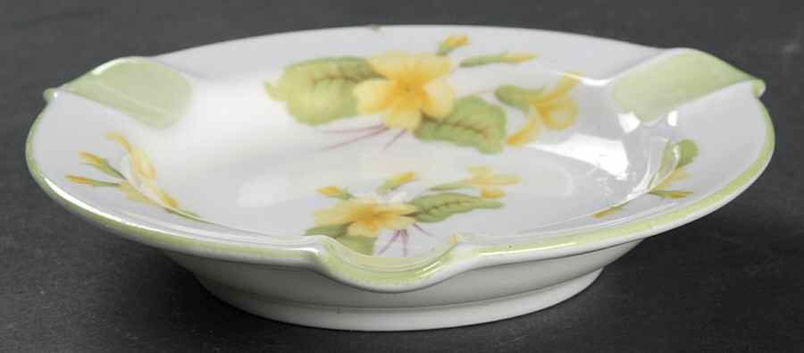 Primrose (Dainty Shape, Green Trim) Small Ashtray by Shelley-1