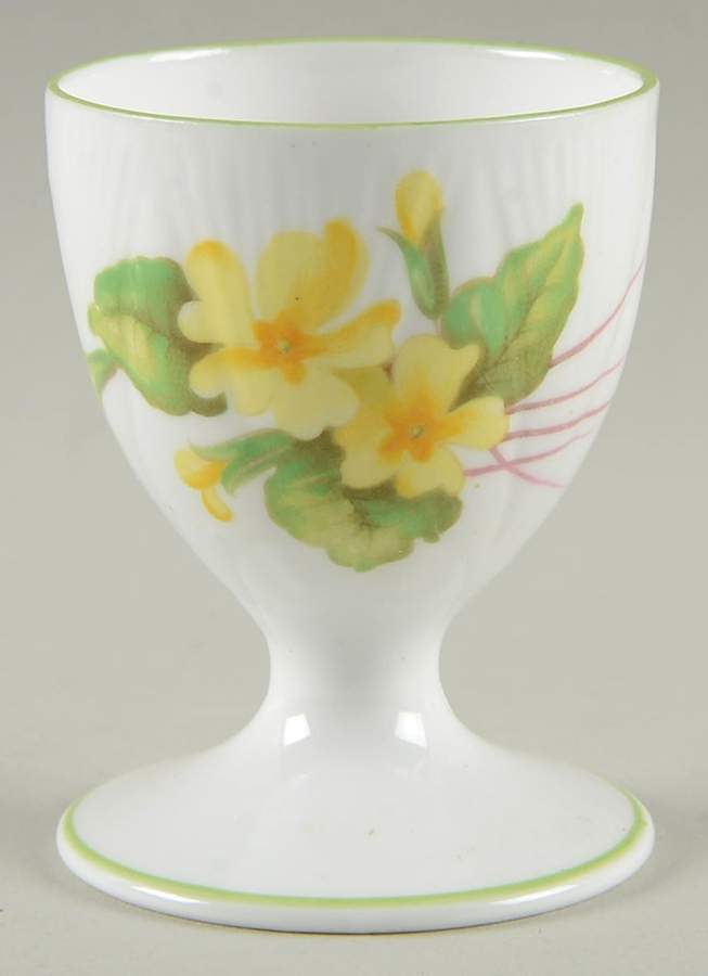 Primrose (Dainty Shape, Green Trim) Single Egg Cup by Shelley-1