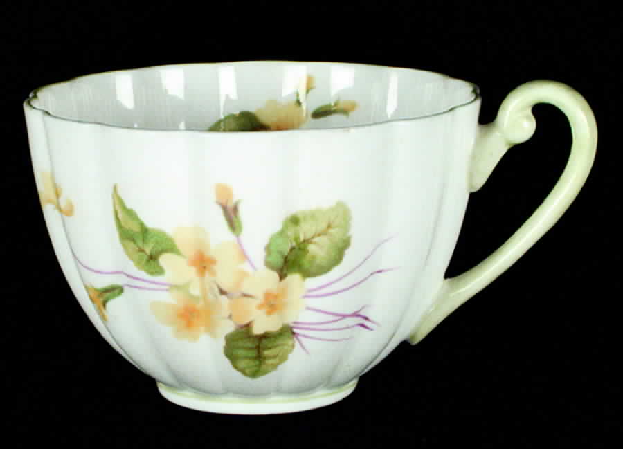 Primrose (Ribbed, Flutedshape) Flat Cup by Shelley-1
