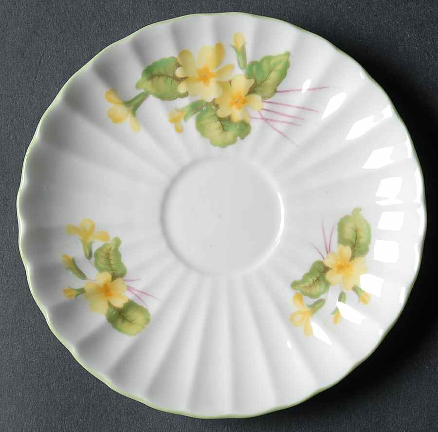Primrose (Ribbed, Flutedshape) Saucer for Demitasse Cup by Shelley-1