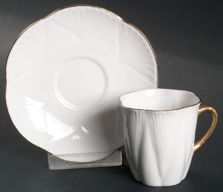 Regency Flat Demitasse Cup & Saucer Set by Shelley-1