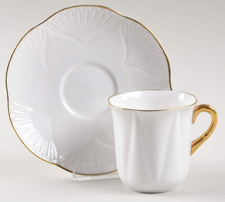 Regency Flat Demitasse Cup & Saucer Set by Shelley-1