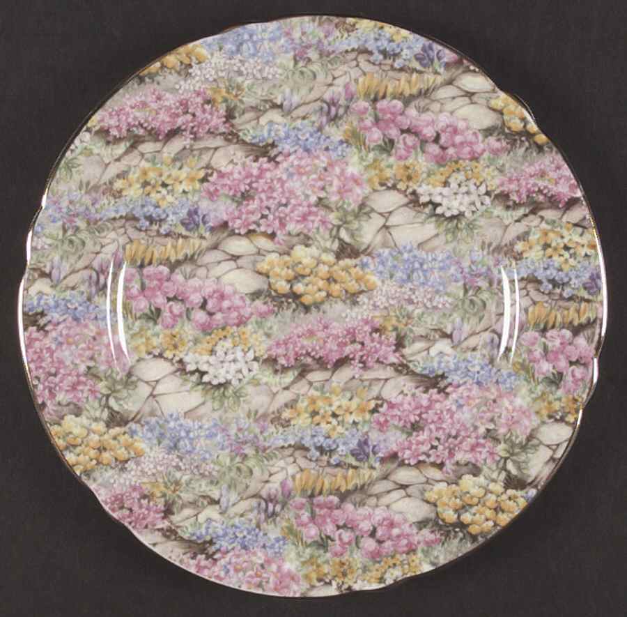 Rock Garden (Gold Trim) Dinner Plate by Shelley-1