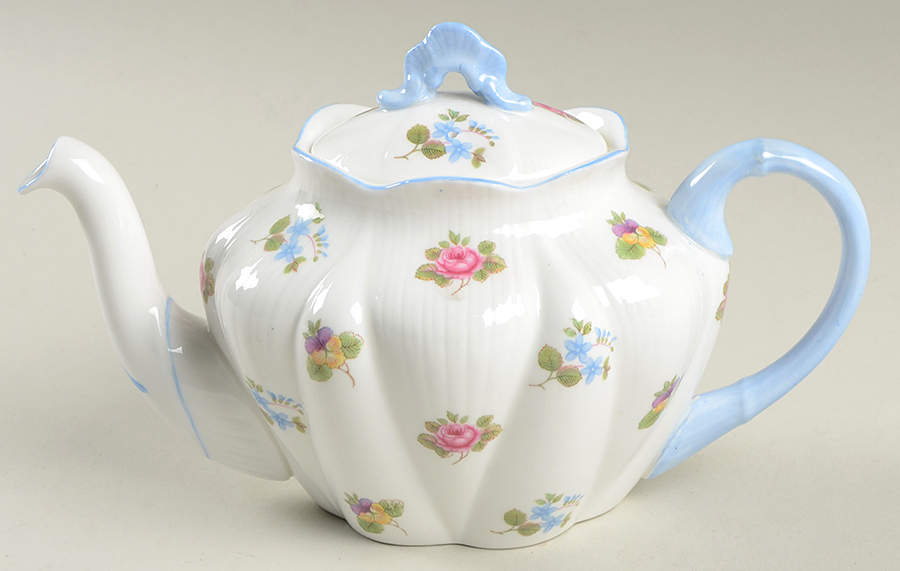 Rose, Pansy, Forget Me Not Mini Teapot & Lid by Shelley-1
