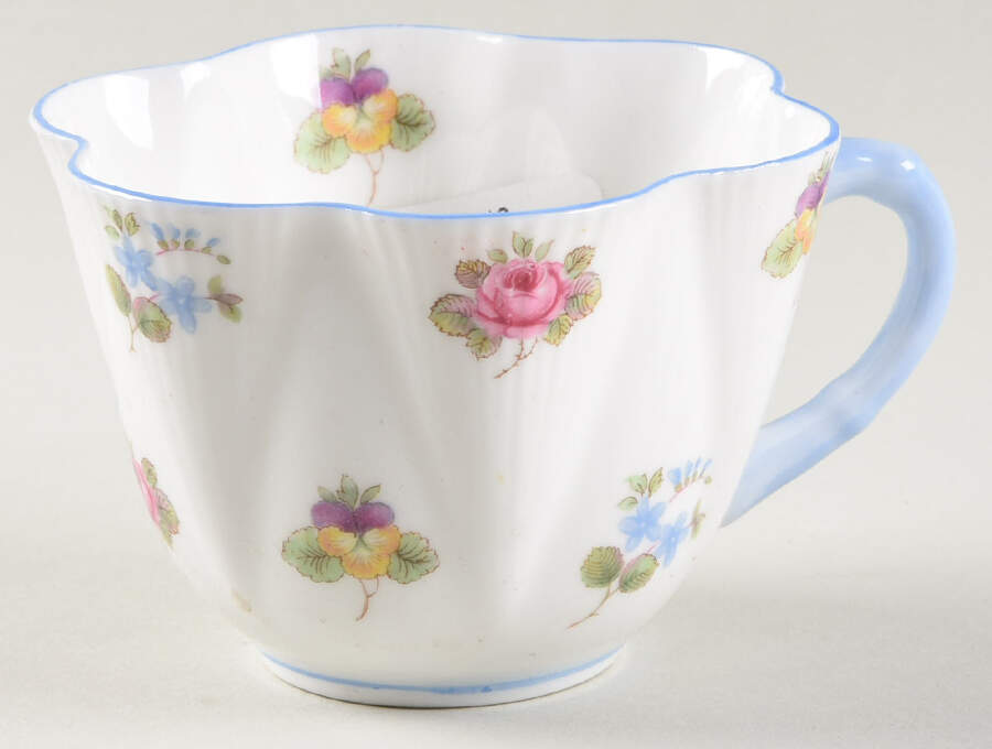 Rose, Pansy, Forget Me Not Flat Cup by Shelley-1