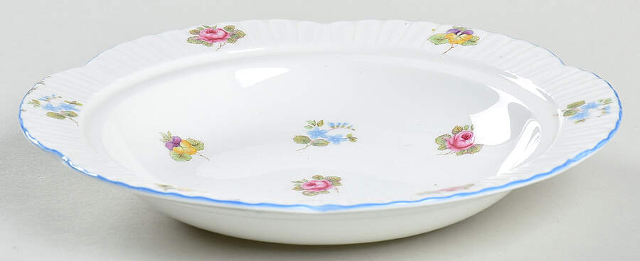 Rose, Pansy, Forget Me Not Round Butter No Lid by Shelley-1