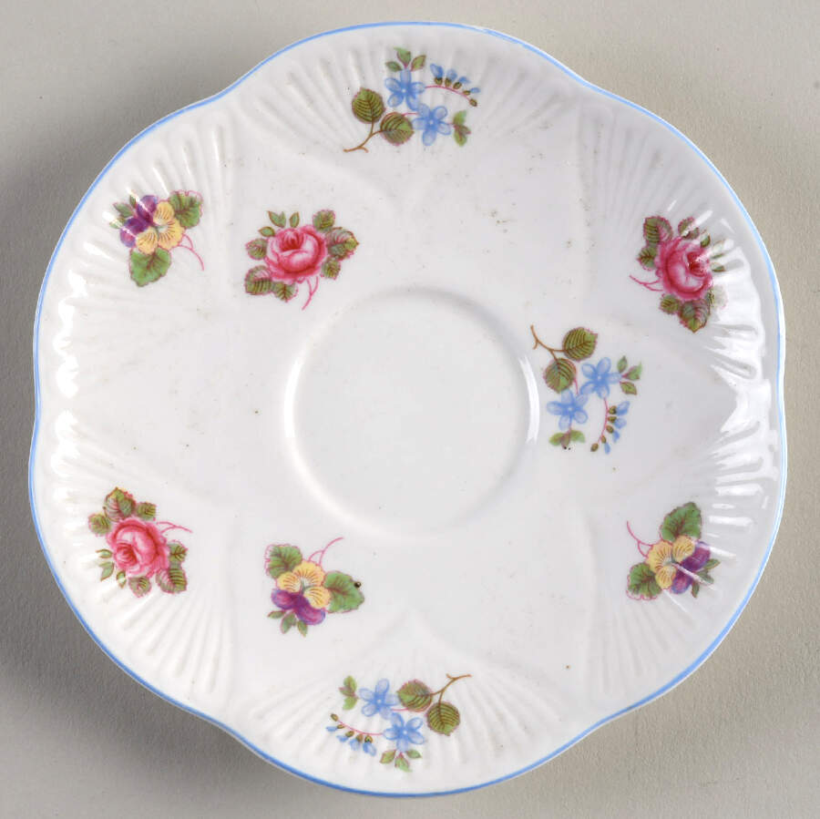 Rose, Pansy, Forget Me Not Saucer for Demitasse Cup by Shelley-1