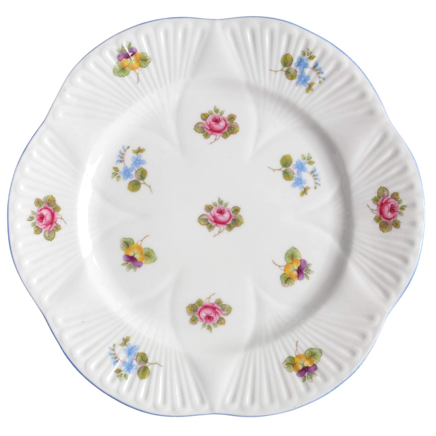 Rose, Pansy, Forget Me Not Dessert/Pie Plate by Shelley-1
