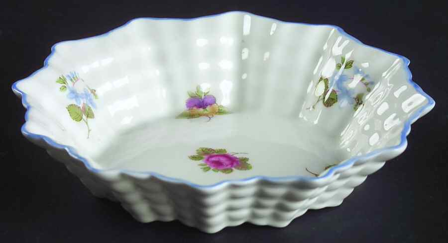Rose, Pansy, Forget Me Not Round Sweet Meat Dish by Shelley-1