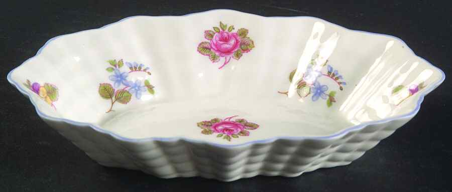 Rose, Pansy, Forget Me Not Oval Sweet Meat Dish by Shelley-1