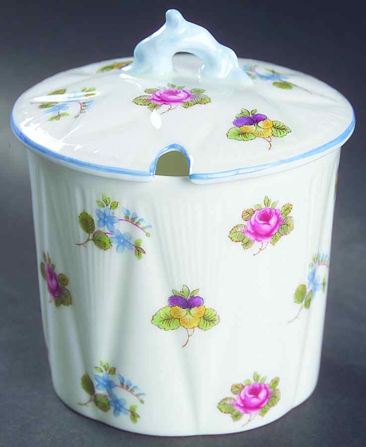 Rose, Pansy, Forget Me Not Jam/Jelly & Lid by Shelley-1