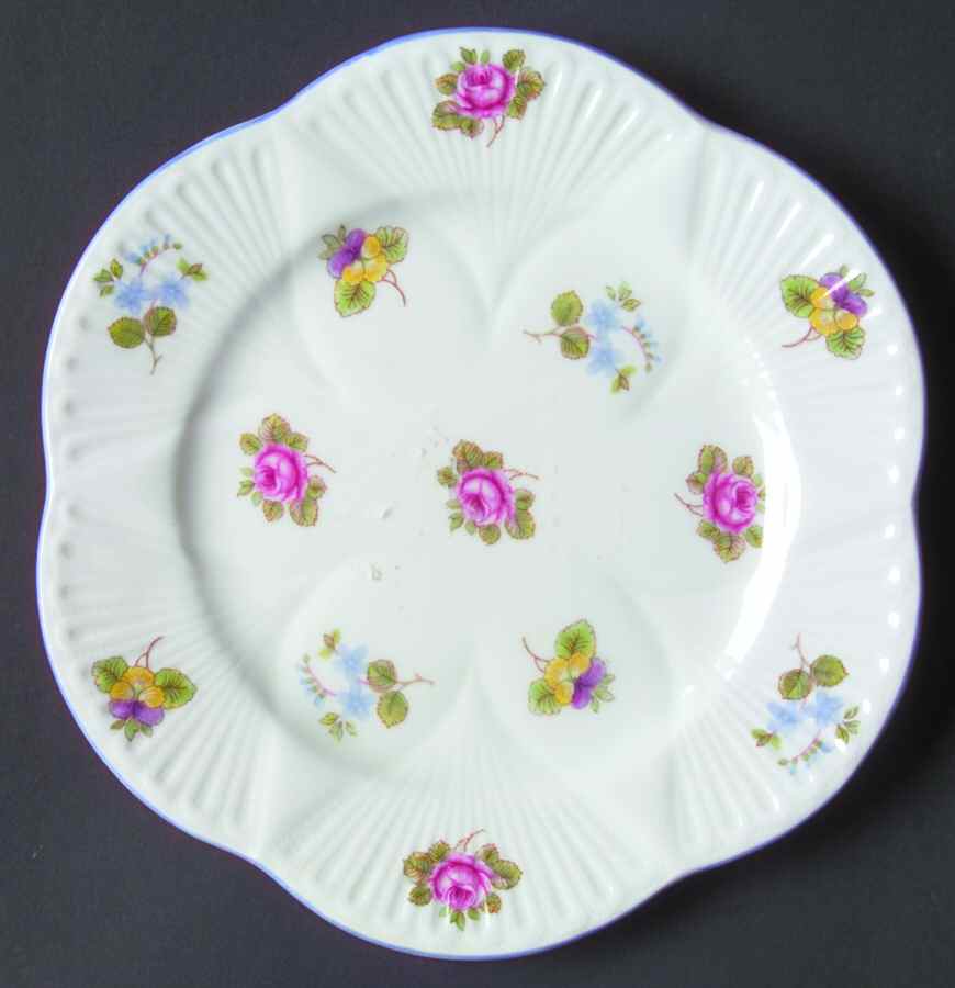 Rose, Pansy, Forget Me Not Bread & Butter Plate by Shelley-1