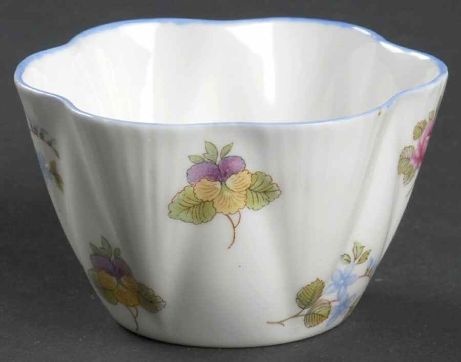 Rose, Pansy, Forget Me Not Individual Open Sugar Bowl by Shelley-1