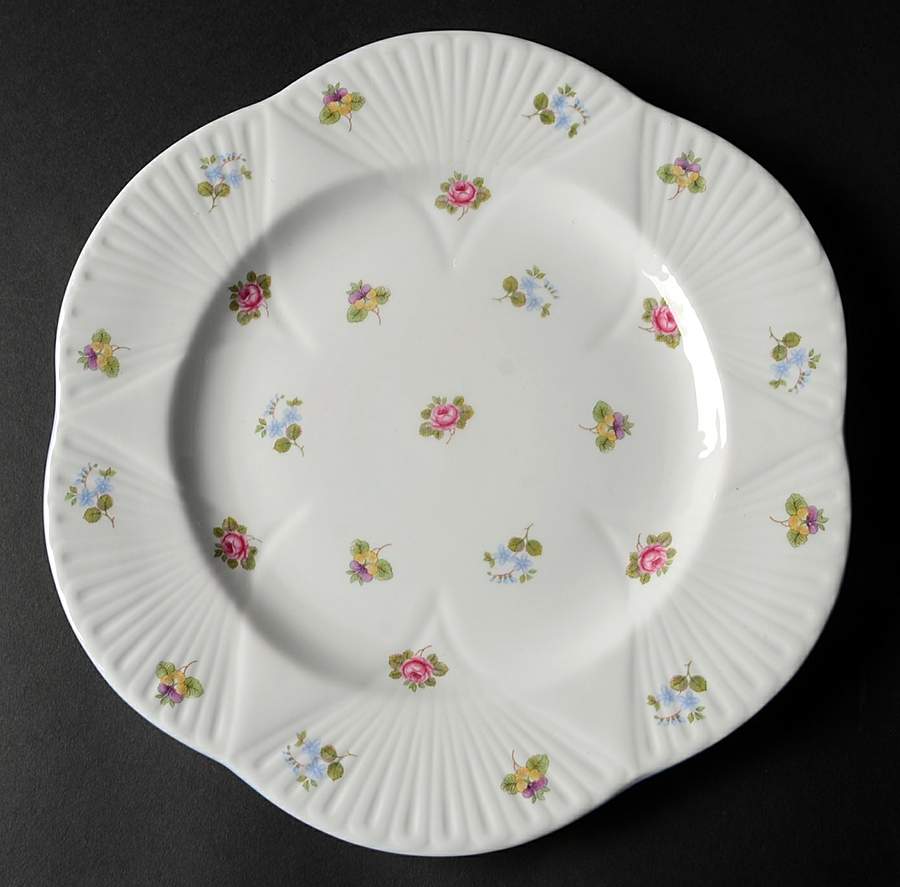 Rose, Pansy, Forget Me Not Dinner Plate by Shelley-1
