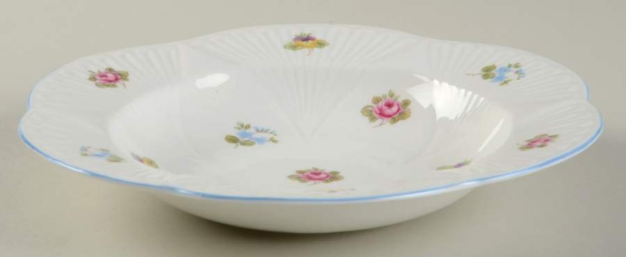 Rose, Pansy, Forget Me Not Rim Soup Bowl by Shelley-1