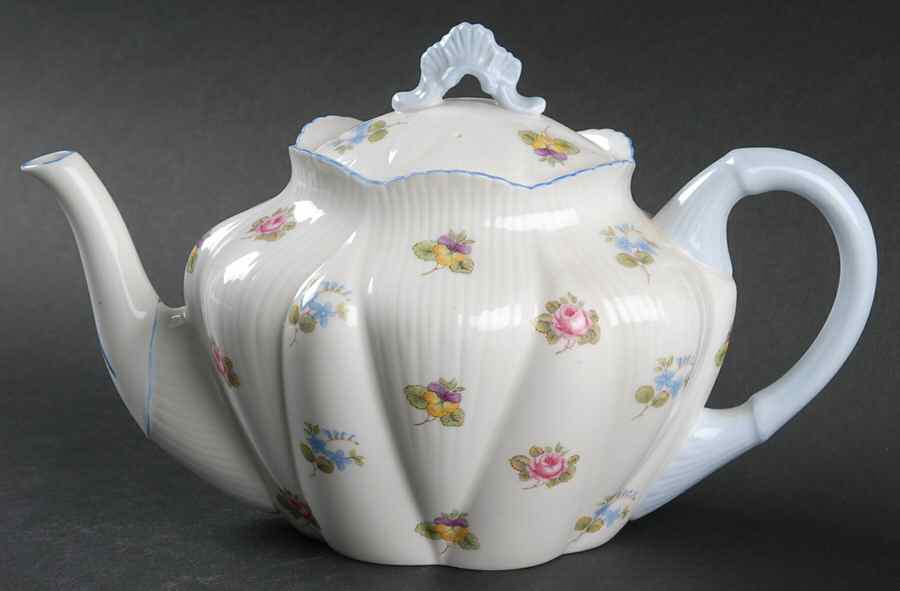 Rose, Pansy, Forget Me Not Small Teapot & Lid by Shelley-1