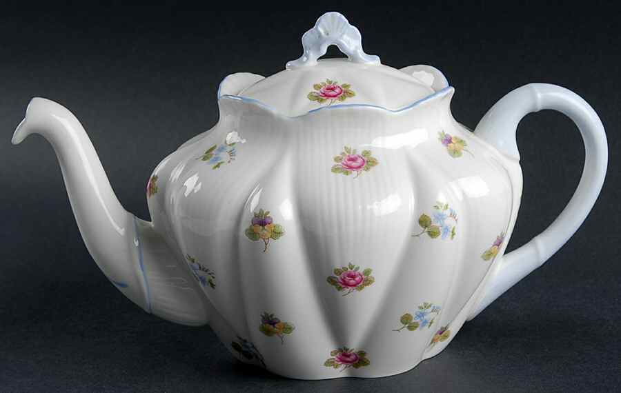 Rose, Pansy, Forget Me Not Teapot & Lid by Shelley-1
