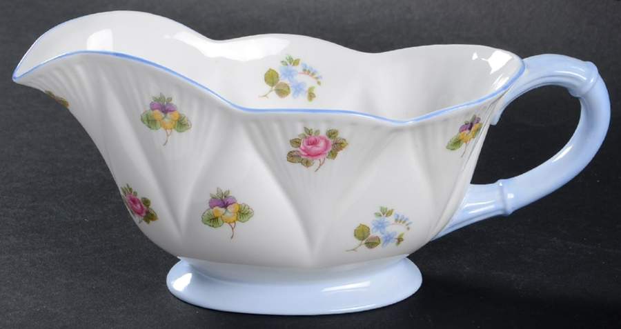 Rose, Pansy, Forget Me Not Gravy Boat by Shelley-1