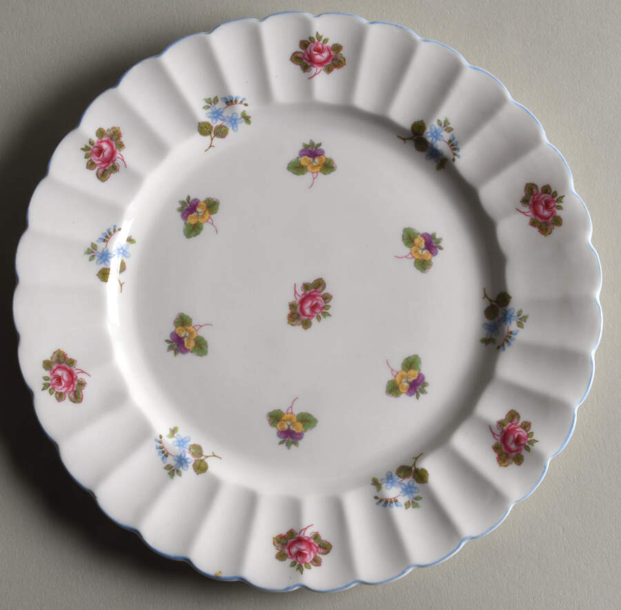Rose, Pansy, Forget Me Not Salad Plate by Shelley-1