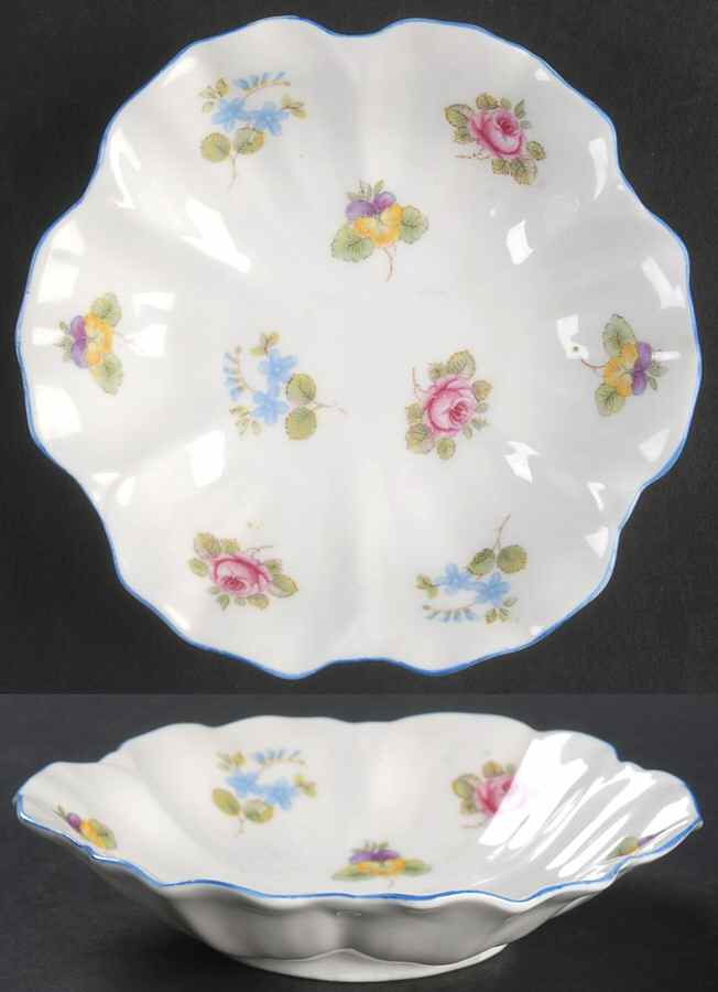 Rose, Pansy, Forget Me Not Nut Dish by Shelley-1