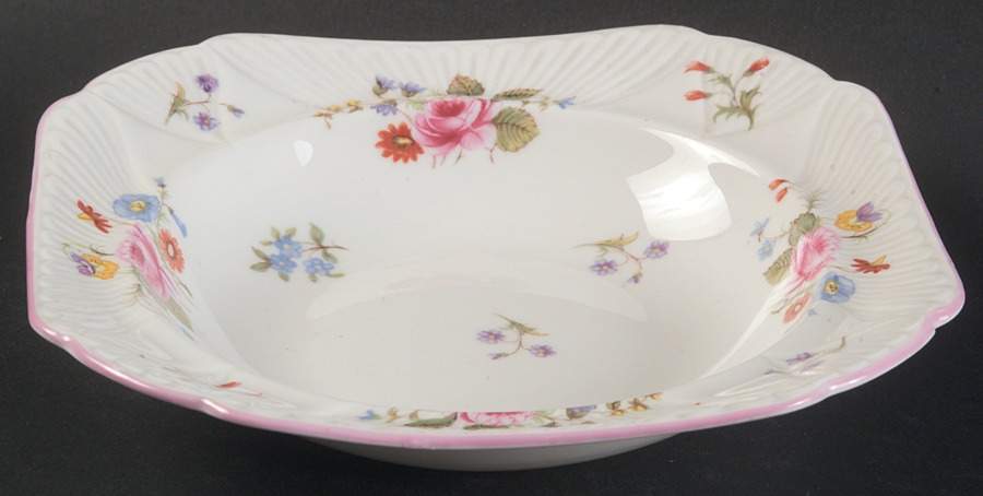 Rose & Red Daisy (Dainty) Square Fruit/Dessert (Sauce) Bowl by Shelley-1