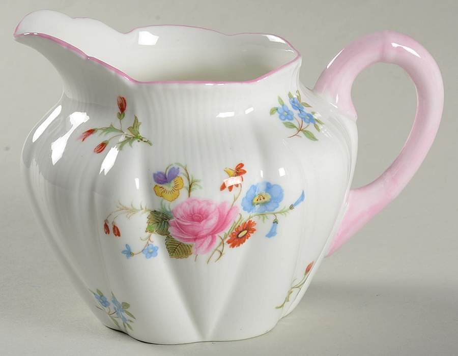 Rose & Red Daisy (Dainty) Creamer by Shelley-1