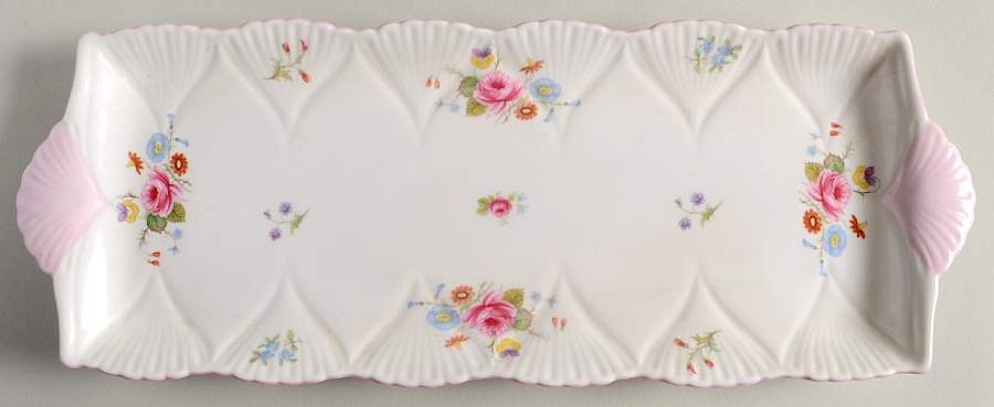 Rose & Red Daisy (Dainty) Large Sandwich Tray by Shelley-1