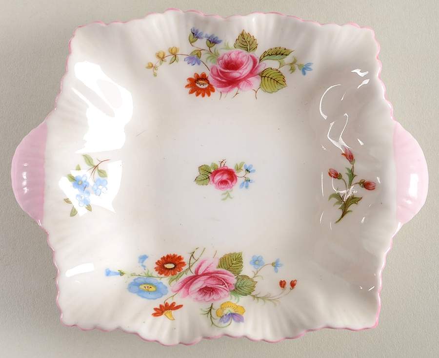 Rose & Red Daisy (Dainty) 5" Sweet Meat Dish by Shelley-1