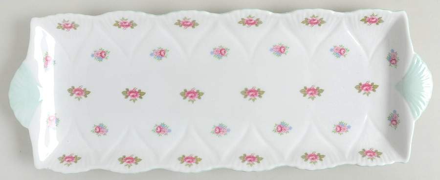 Rosebud (Dainty Shape) Large Sandwich Tray by Shelley-1