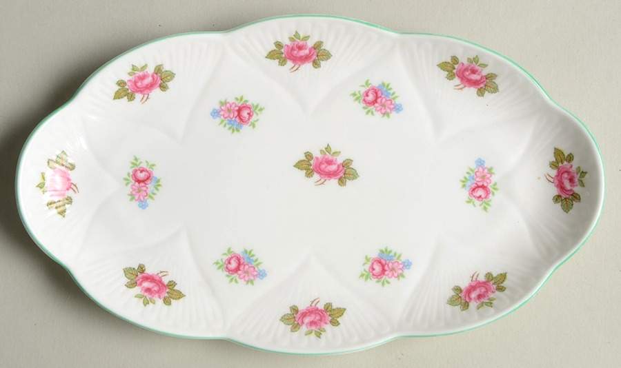 Rosebud (Dainty Shape) Tray for Individual Creamer & Sugar by Shelley-1