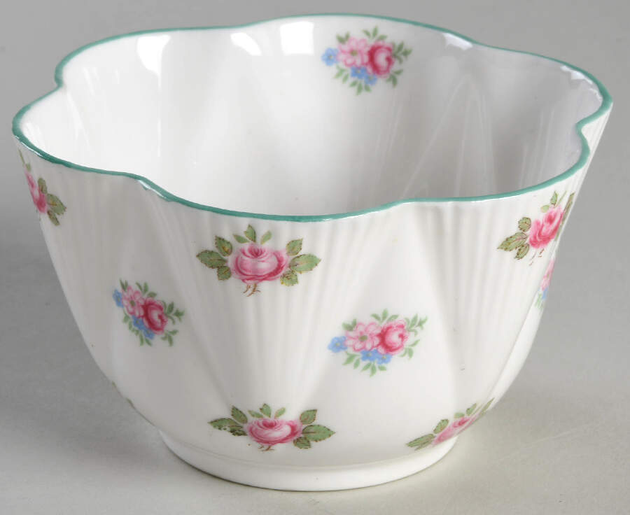 Rosebud (Dainty Shape) Open Sugar Bowl by Shelley-1