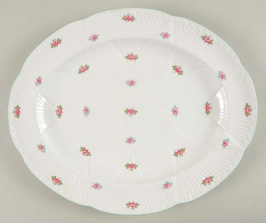 Rosebud (Dainty Shape) 14" Oval Serving Platter by Shelley-1