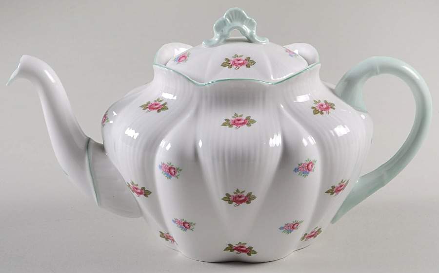 Rosebud (Dainty Shape) Teapot & Lid by Shelley-1