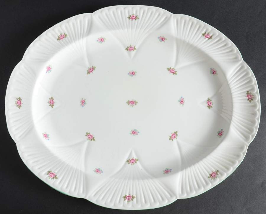 Rosebud (Dainty Shape) 16" Oval Serving Platter by Shelley-1
