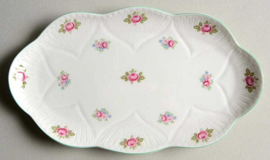 Rosebud (Dainty Shape) Tray for Mini Creamer & Open Sugar by Shelley-1