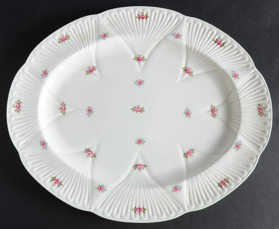 Rosebud (Dainty Shape) 15" Oval Serving Platter by Shelley-1