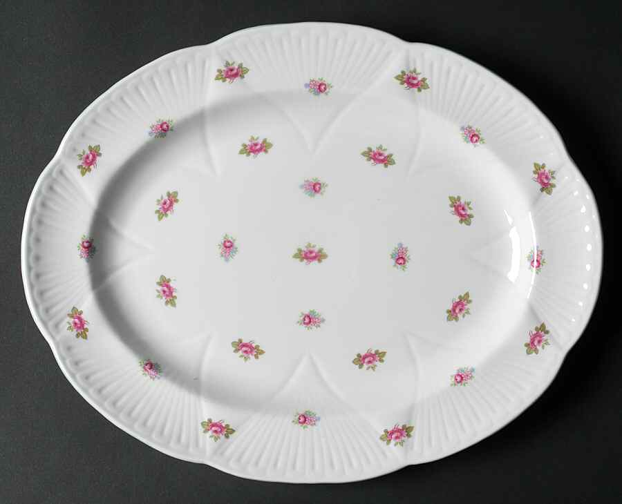 Rosebud (Dainty Shape) 13" Oval Serving Platter by Shelley-1