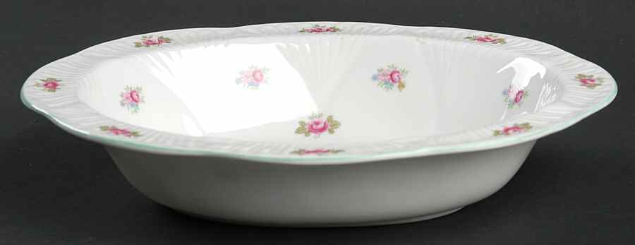 Rosebud (Dainty Shape) 9" Oval Vegetable Bowl by Shelley-1