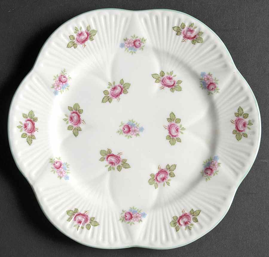Rosebud (Dainty Shape) Bread & Butter Plate by Shelley-1