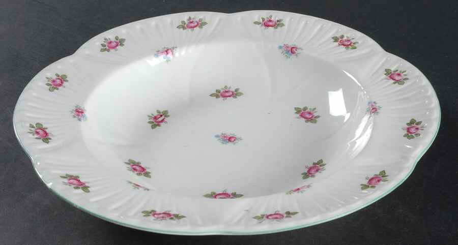 Rosebud (Dainty Shape) Large Rim Soup Bowl by Shelley-1
