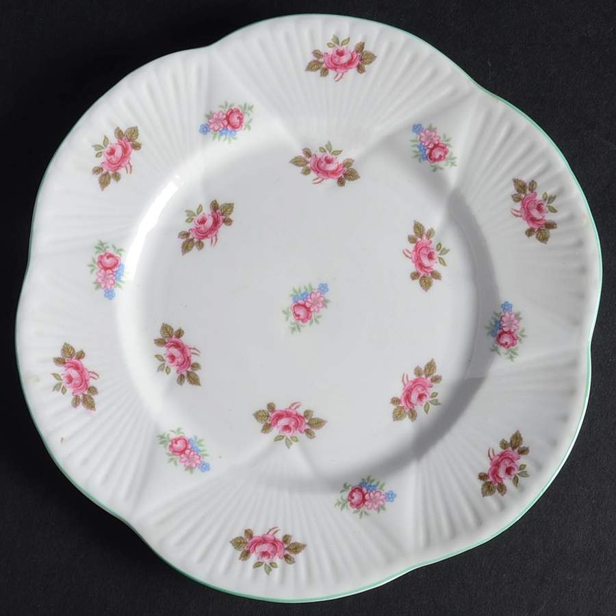 Rosebud (Dainty Shape) Bread & Butter Plate by Shelley-1