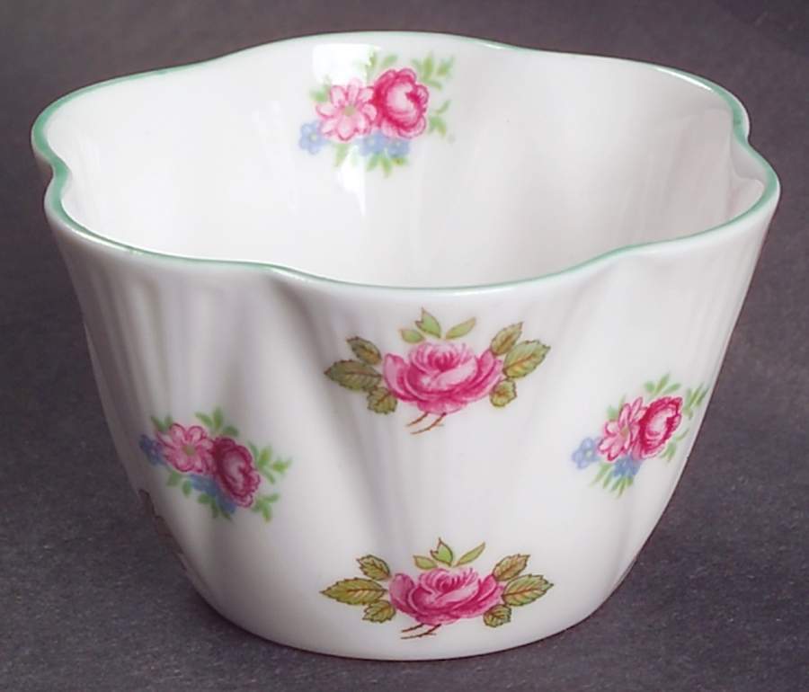 Rosebud (Dainty Shape) Individual Open Sugar Bowl by Shelley-1