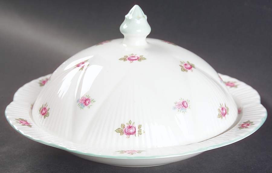 Rosebud (Dainty Shape) Muffin Dish & Lid by Shelley-1