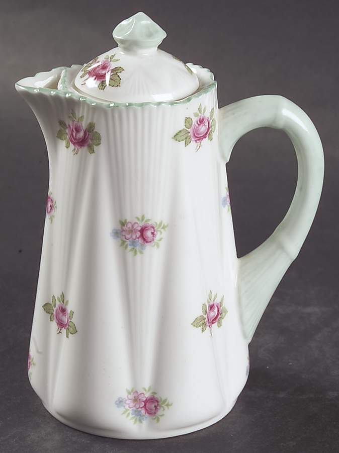 Rosebud (Dainty Shape) Small Hot Water Jug & Lid by Shelley-1